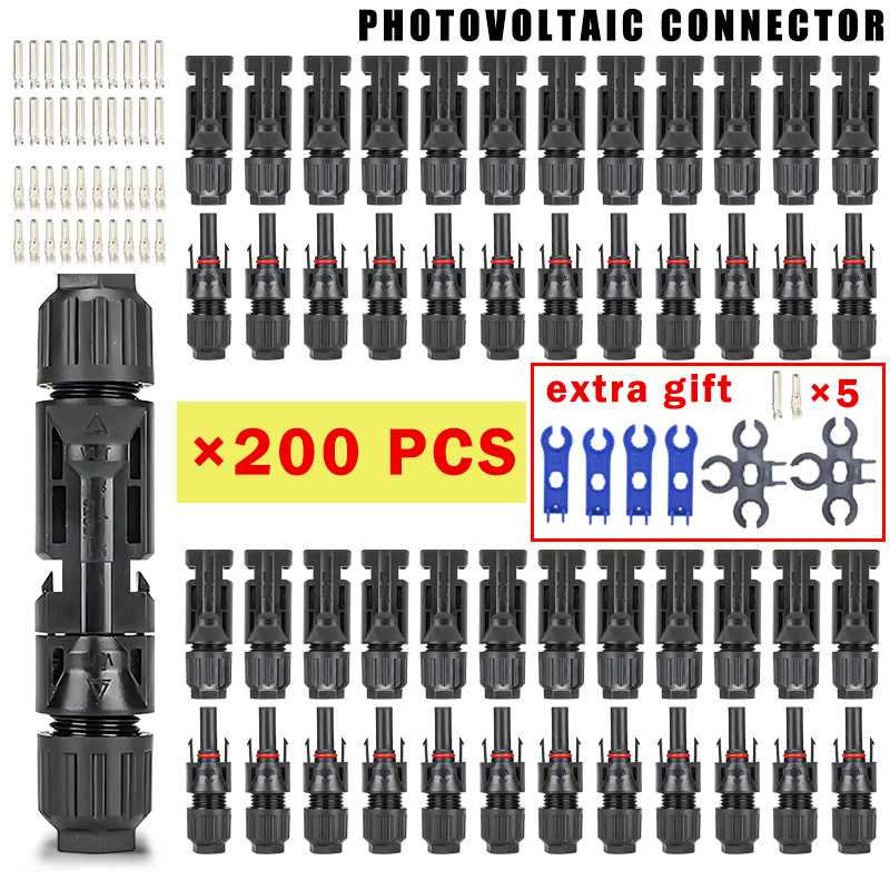 400/200/100/20 Pcs Photovoltai - Solar Cable Mc4 Connector 评论和价格