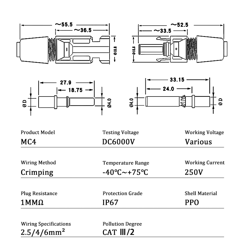 10/20/50/100/300/400PCS Photov - Solar Cable Mc4 Connector 评论和价格