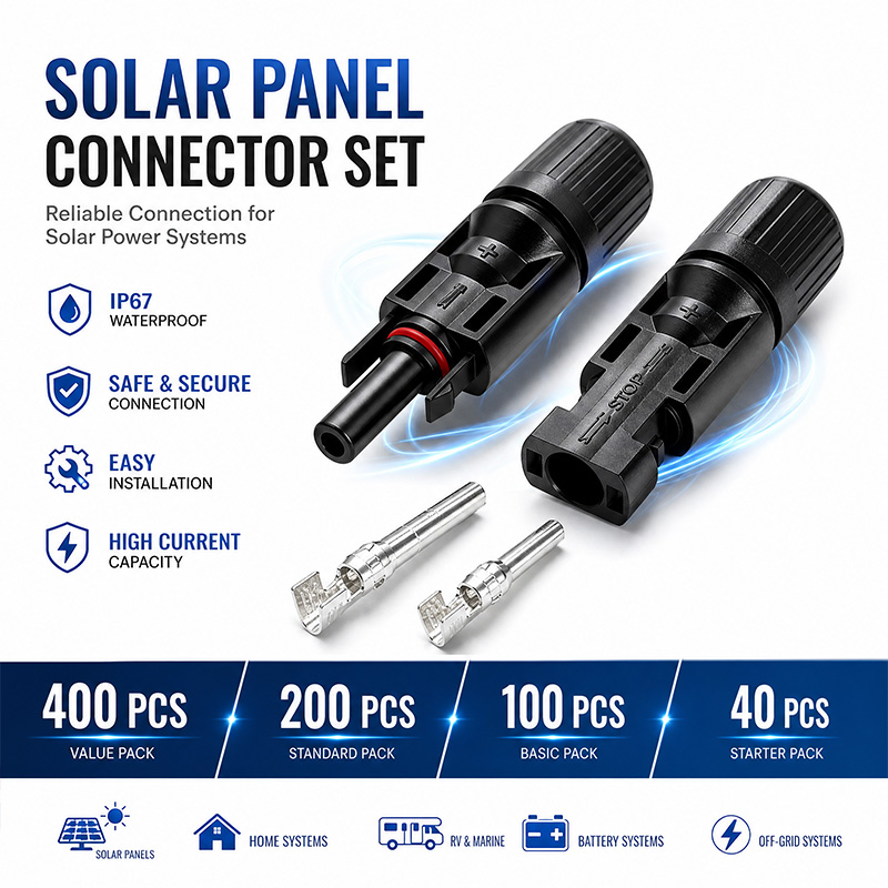 600/400/200/100/40/20 PCS Sola - Solar Cable Mc4 Connector 评论和价格